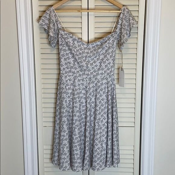 Nwt Leith Off The Shoulder Fit & Flare Dress sweetheart neckline Spring Size S - Picture 8 of 9